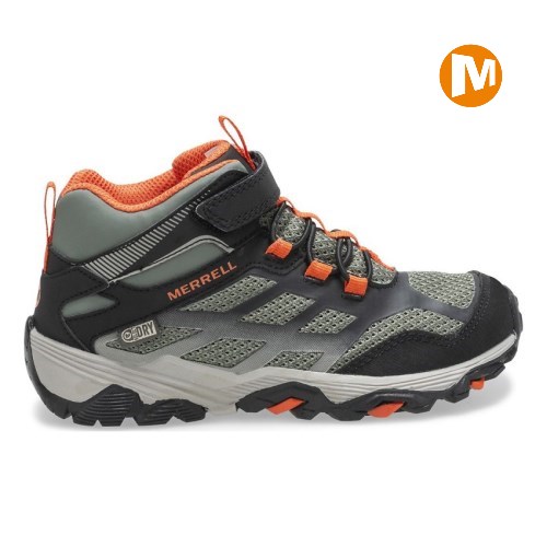 Merrell Moab FST Mid A/C Waterproof Winterstiefel Kinder Olivgrün/Schwarz [DE-BFUGW]